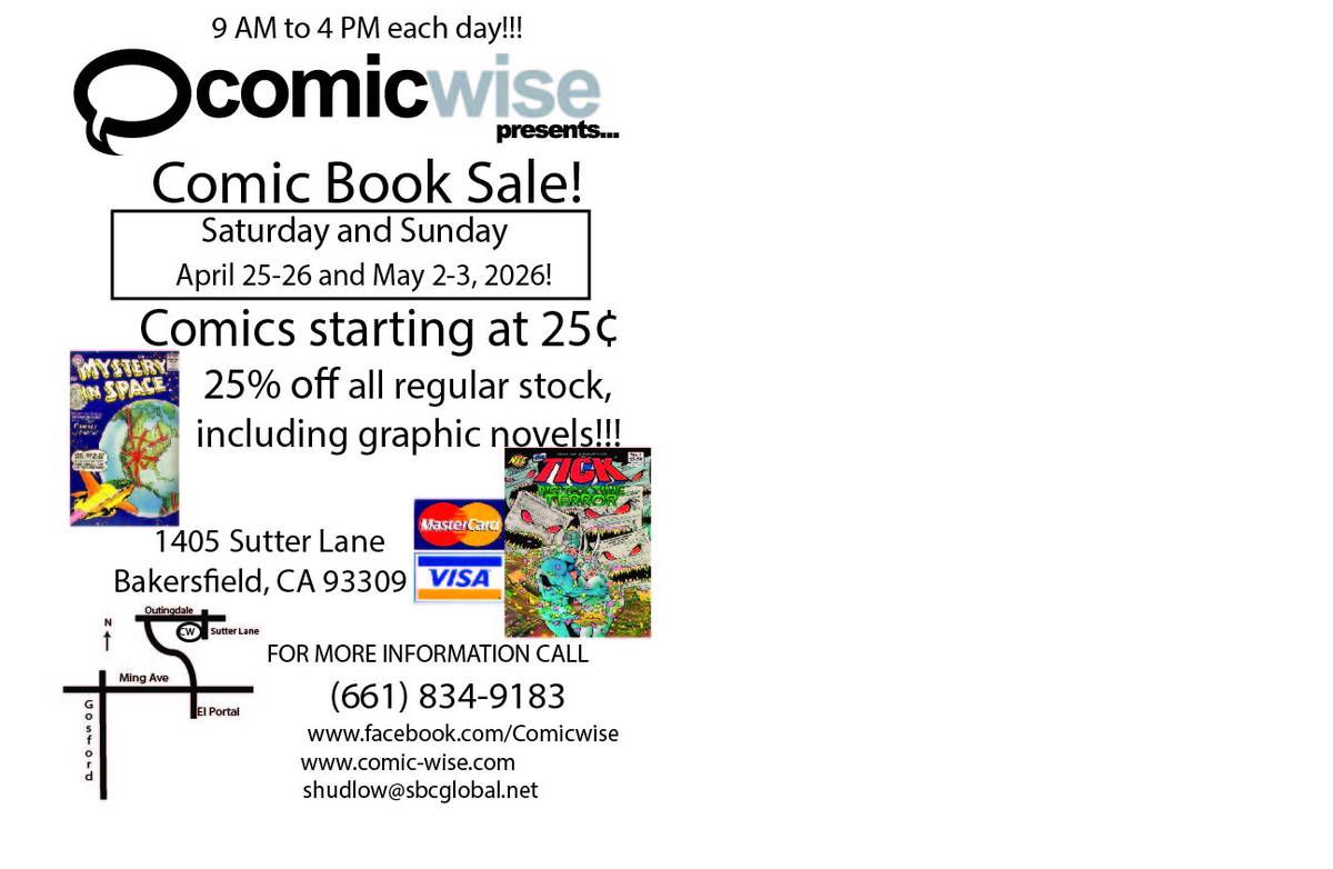 ComicWise's Comic Book Sale, February 14-15 & 21-22, 2026