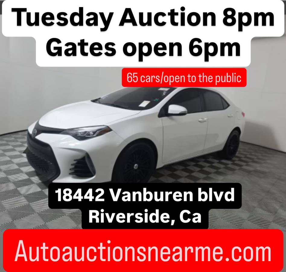 Tuesday Auction 8:00pm (opens 6:00pm) Accept credit card/bids