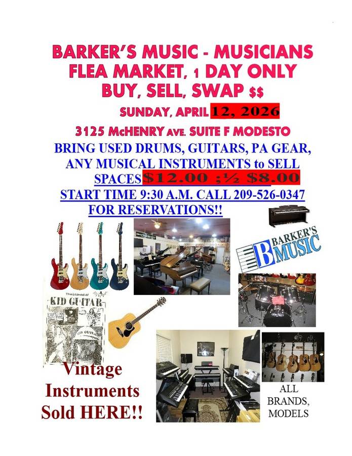 BARKER'S MUSIC MUSICIANS FLEA MARKET
