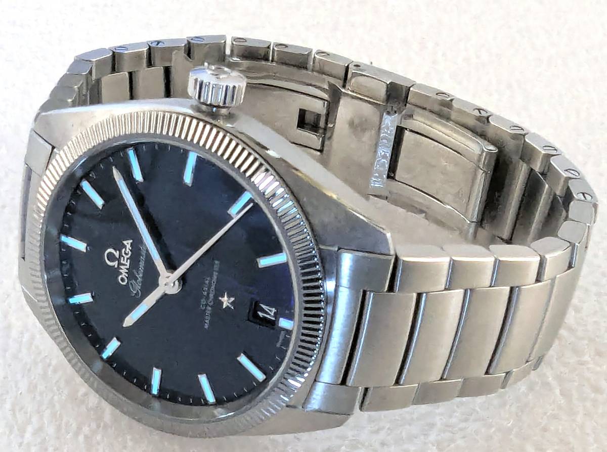 OMEGA Constellation Globemaster blue pie pan dial chronometer watch