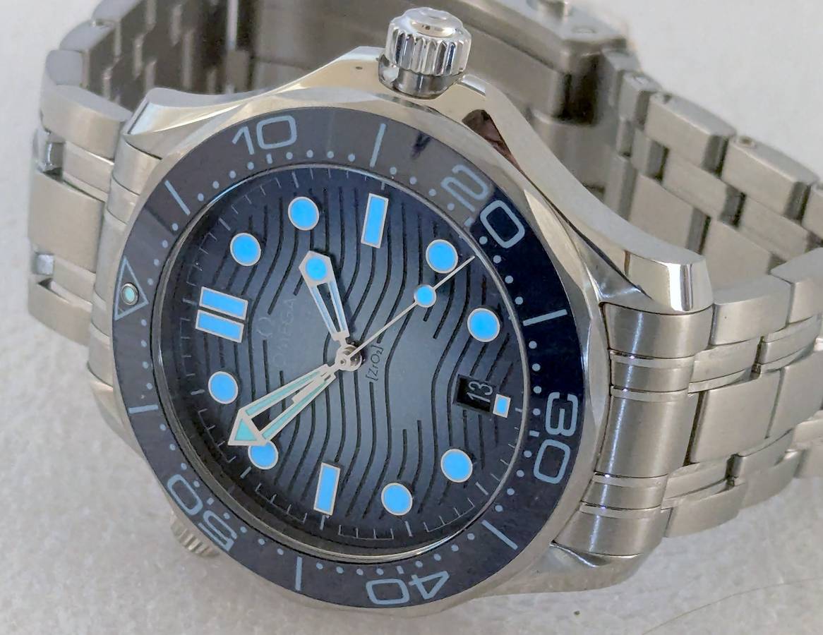 OMEGA Seamaster 300M "Summer Blue" diver chronometer watch NEW