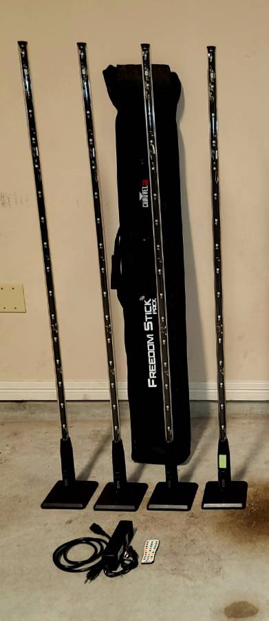 Used Chauvet DJ Freedom Stick Pack 4-Pack Free-Standing LED Strips wit