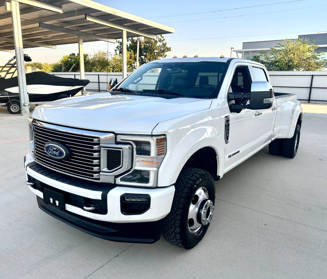 2020 FORD F350 SUPER DUTY PLATINUM DUALLY DRW PEARL WHITE