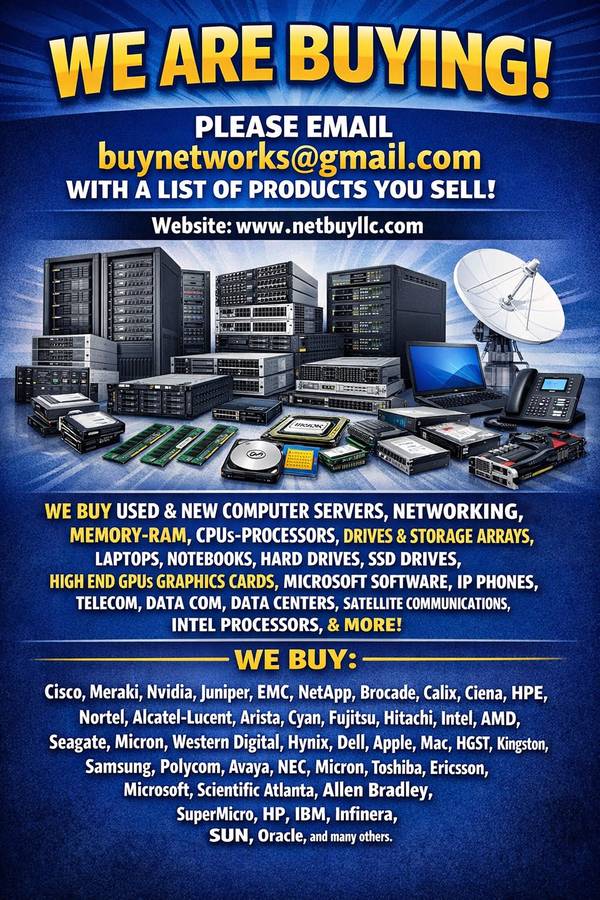 WE BUY IT & DATA CENTER EQUIPMENT. SERVERS, COMPUTER NETWORKING MORE