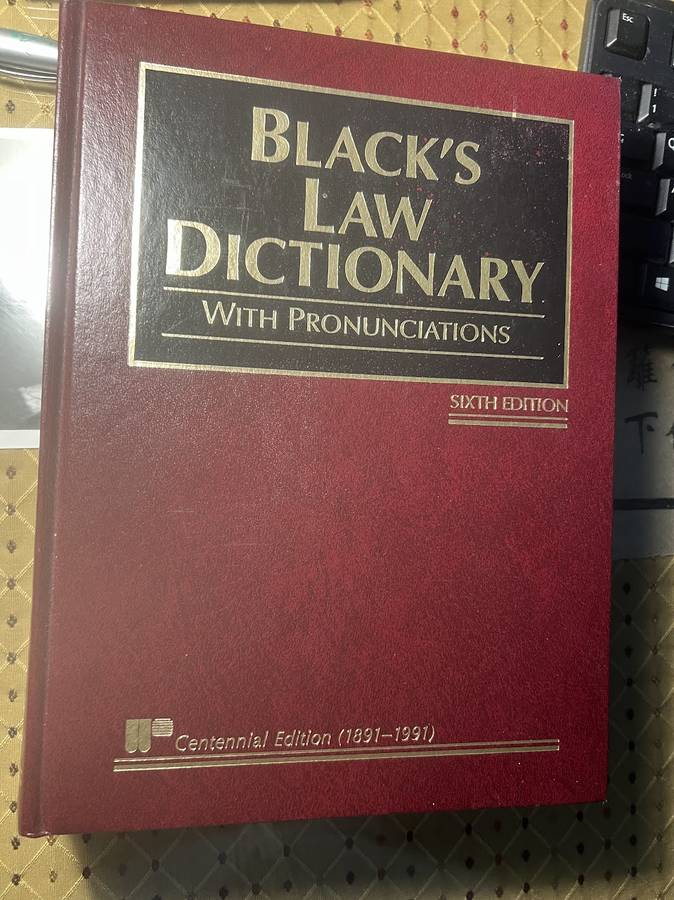 Black's Law Dictionary 6th Edition With Pronunciations Centennial Edit