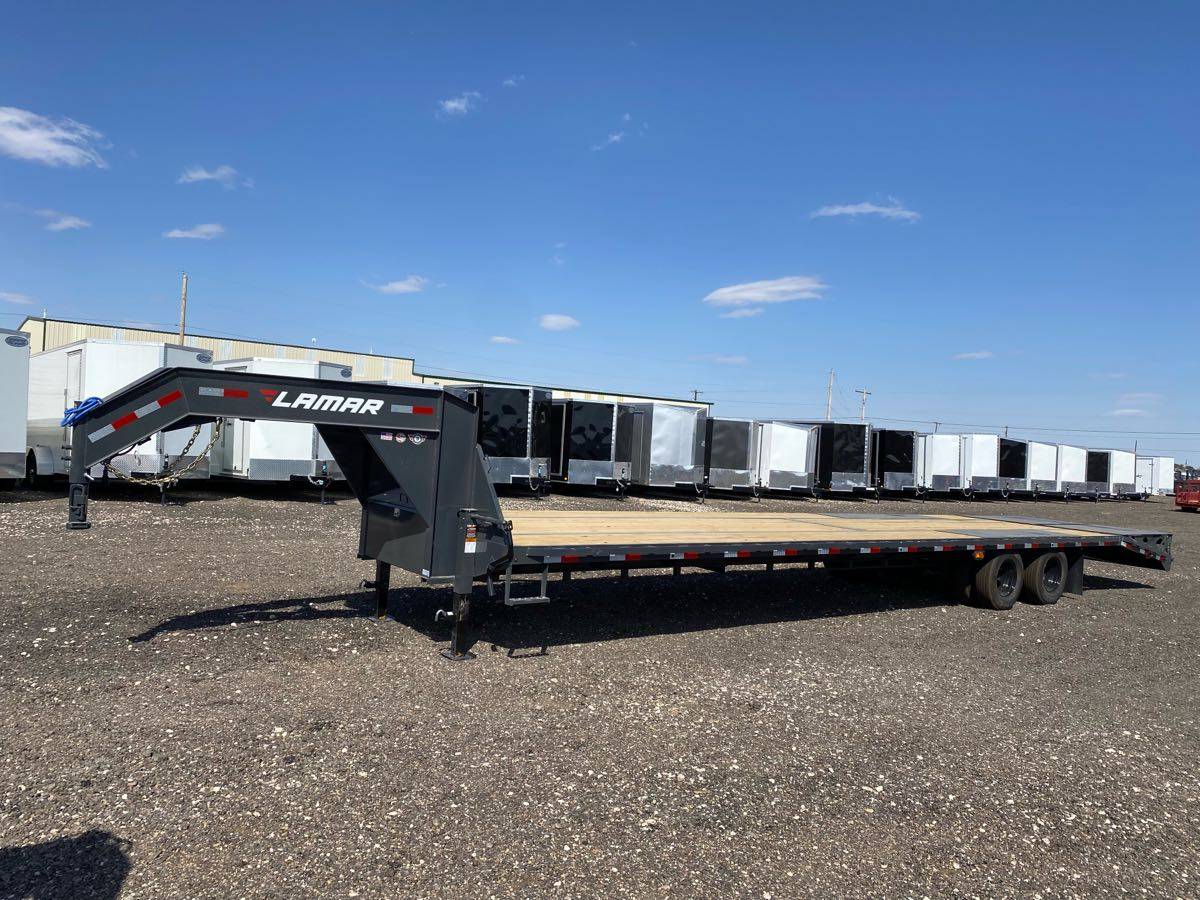102X36 (25K) LAMAR Tandem Dual Gooseneck Flatbed w/ Rhino Ramps