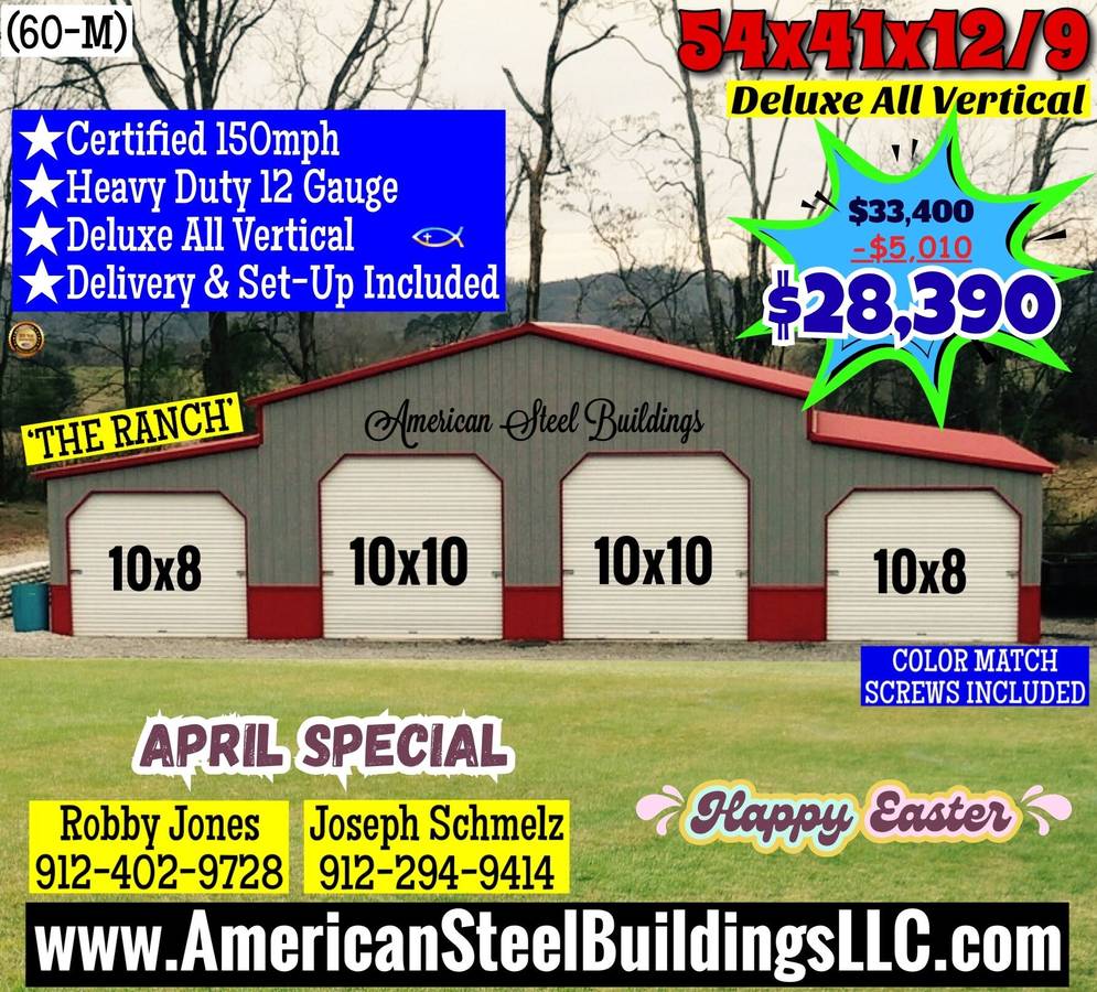 METAL BUILDINGS CARPORT RV COVER STEEL GARAGE UTILITY SHED POLE BARN