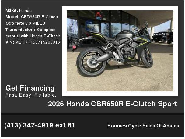 2026 Honda CBR650R E-Clutch Sport