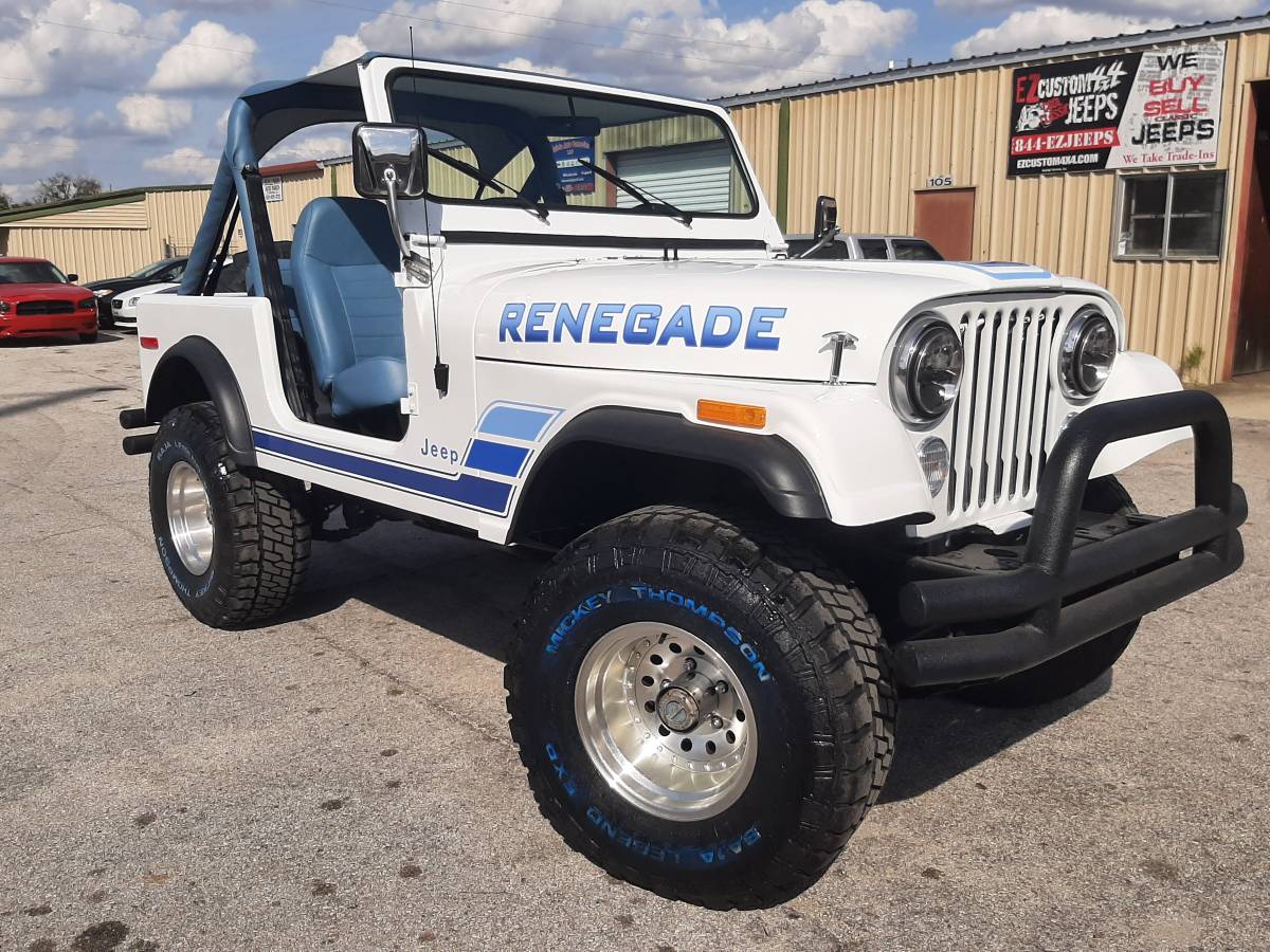 1978 Jeep CJ7 STUNNING WHITE w/blue interior 6 cyl manual