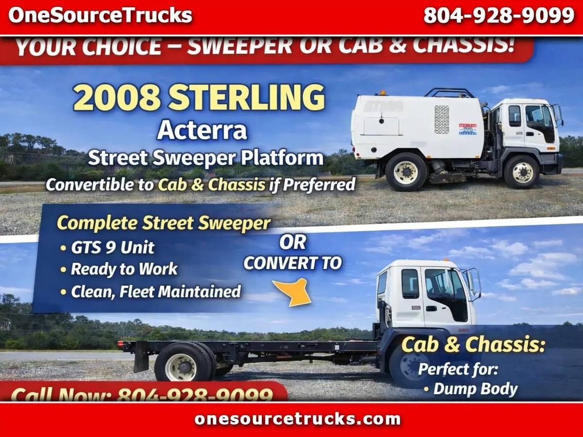 2007 Sterling SC8000 STREET SWEEPER ELGIN GTS9 5.9 CUMMINS LOW MILES