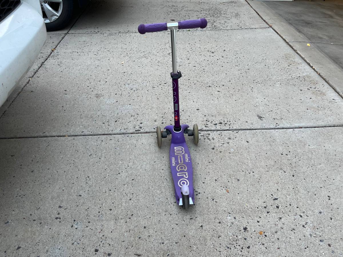 Micro mini 3-wheeled purple scooter