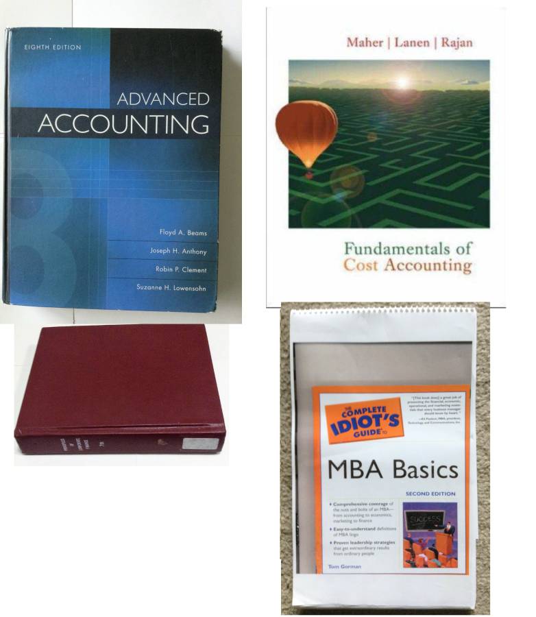MBA Books - Corporate Finance Cost Accounting FSA Advanced Accounting