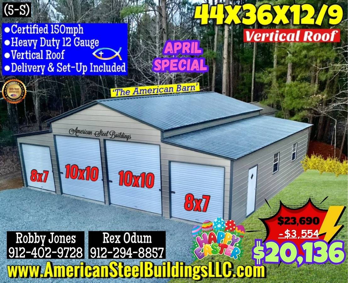 METAL BUILDINGS CARPORT RV COVER STEEL GARAGE METAL BUILDING POLE BARN