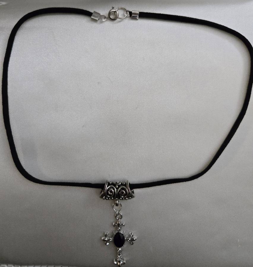 2 different styles of handmade cross and cord necklaces. 19" long.