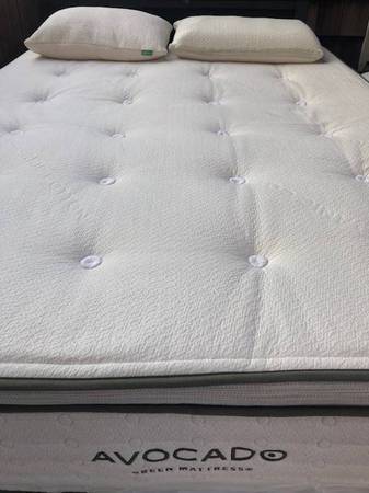 Avocado Green Queen Pillow Top MATTRESS/BED: "In New Condition