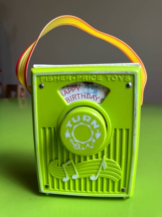 Vintage 1970 Fisher Price Pocket Radio Music Box #768 Happy Birthday