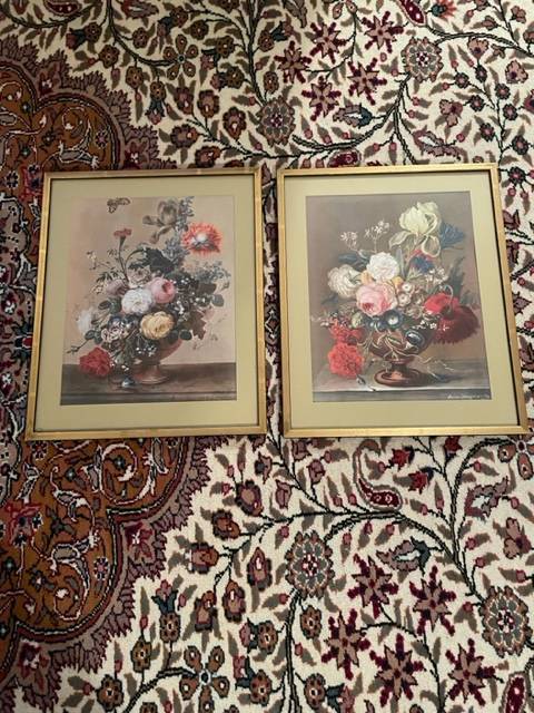 Two Flower Prints or Lithos