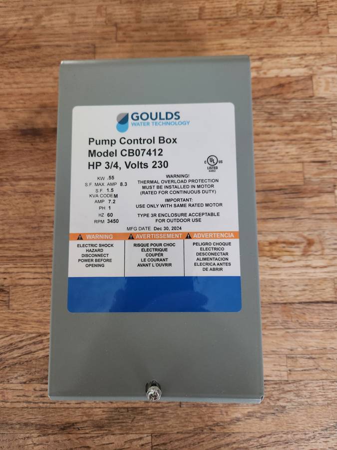Goulds well pump control box