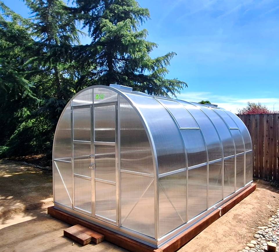 7x7, 12x14, 9x42 Greenhouses: Aluminum Frame +Fans/Vents