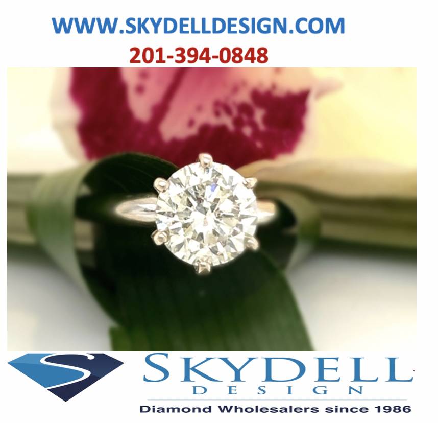 Natrual 3.18ct. Round Diamond Ring