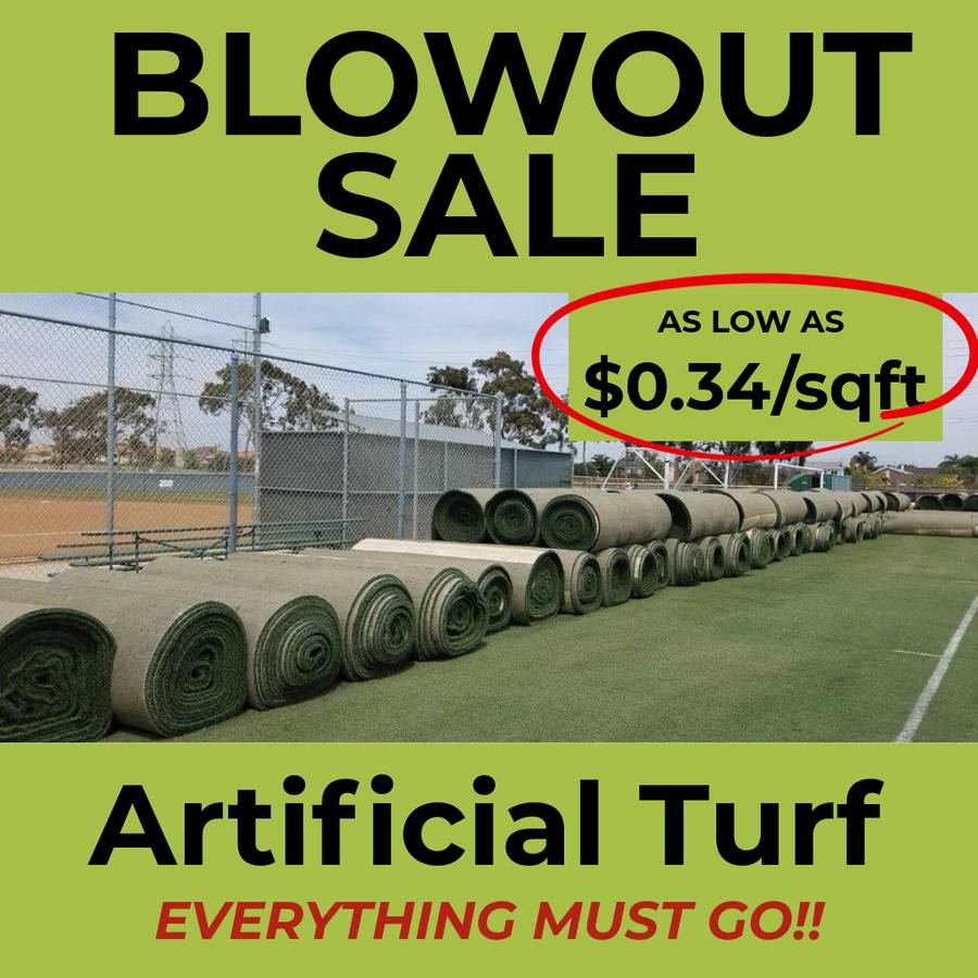Only $0.34/sqft. Turf SALE - EVERYTHING MUST GO