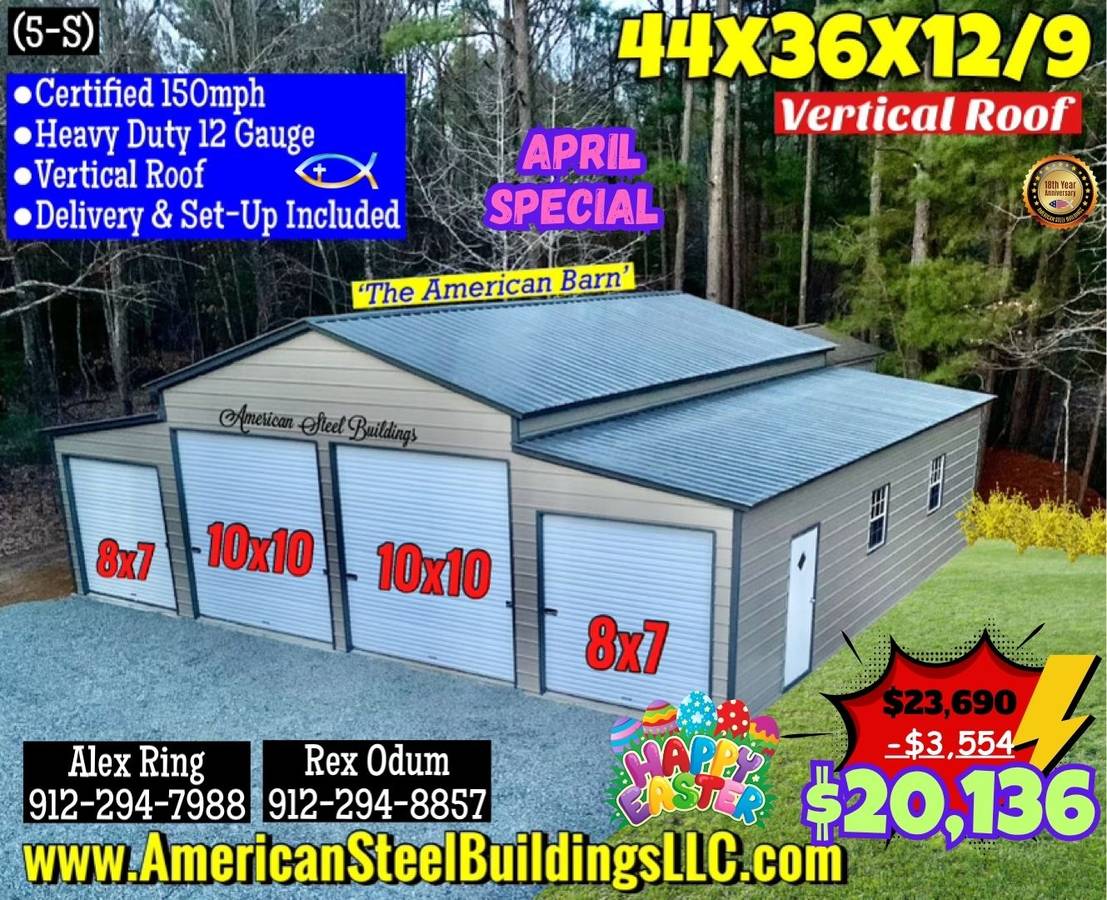 METAL BUILDINGS CARPORT RV COVER STEEL GARAGE METAL BUILDING POLE BARN