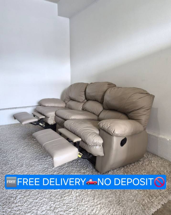 FREE DELIVERY Palliser 3 Seater Leather Recliner Sofa / Couch NO DEPOSIT