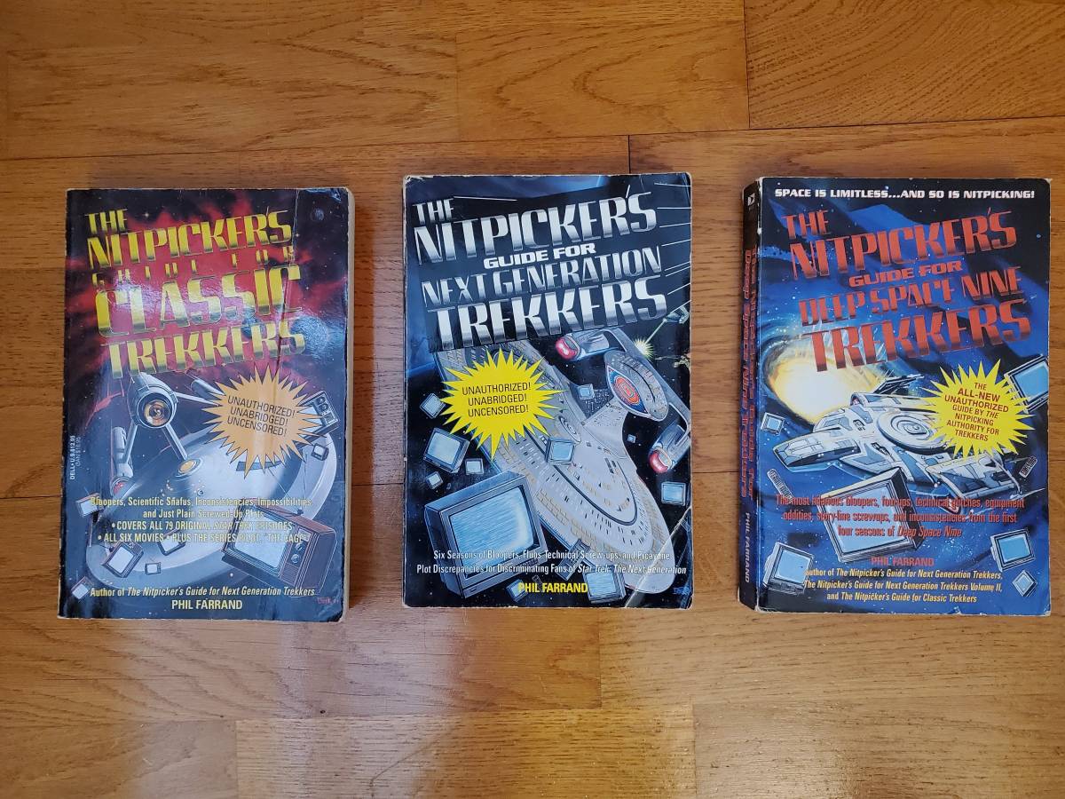 3 Nitpicker's Guide for Star Trek paperback books - TOS, TNG, DS9
