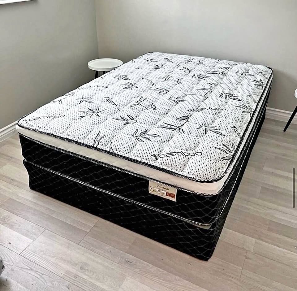 Brand new Queen size mattress and box spring with free home delivery 🚚